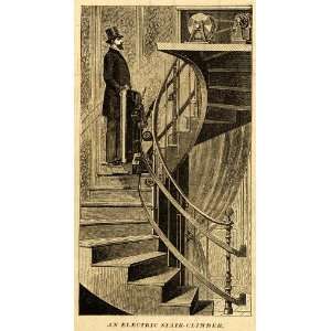  1889 Print Electric Stair Climber Elevator Julien Amiot 