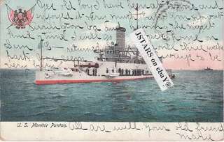 1898 USS PURITAN BM1 US NAVY MONITOR SHIP POSTCARD UBPC  