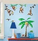   Kids Room Wall Sticker Decals   Jungle Monkey Business & Coconut Tree