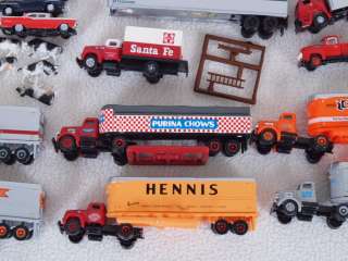 Mini Metals/Athearn + N Scale Large Lot of Cars/Trucks/Tractor Trailer 