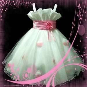 Pink Baby Christening Bridesmaid Flower Girl Dress 2 10  