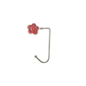   Swivel Flat Red Flower Design Handbag Purse Table Hook