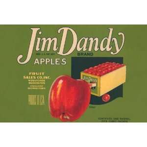  Jim Dandy Brand Apples 1921 12 x 18 Poster