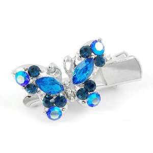   Butterfly Hair Clip with Blue CZ (1pc) (2270) Glamorousky Jewelry
