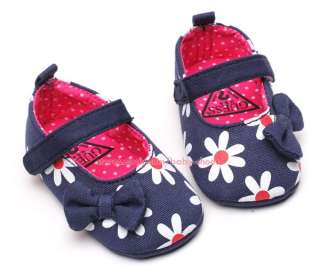   Jane Toddler Baby Girl Denim Bow Walking Shoes Size 3 12 Mons.  