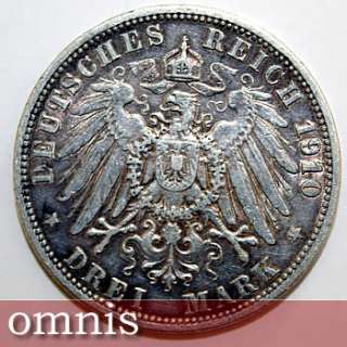 Reichsmark Wilhelm II Deutscher Kaiser Silbermünze Deutsches Reich 