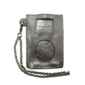   Silver Metallic Mini Ipod Leather Case: MP3 Players & Accessories