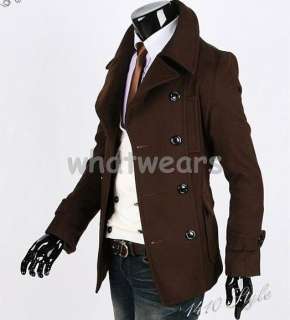 Mens Double Breasted Trench Coat /Jacket Navy Blue Z54  