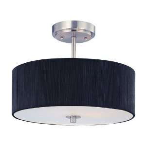  Modern Semi Flushmount Ceiling Fixture with Drum Shade 