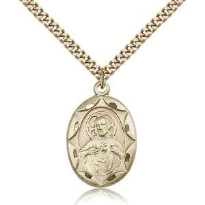  Scapular Jesus Christ Medal Pendant 1 x 5/8 Inches 0801SGF  Comes 