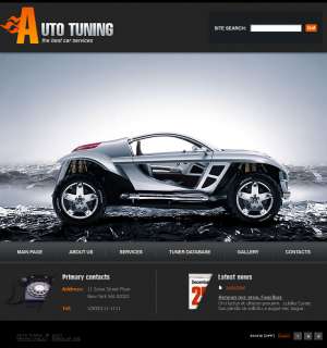 Professionelle Vorlage Auto Tuning o. Firmen Flash Template Webseite 