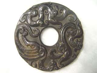 Poets~Hongshan Culture Nephrite Jade Bi disc Carving  