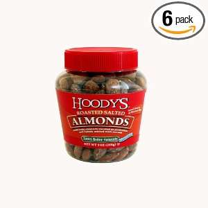 Hoodys Roasted Salted Almonds, 9 Ounce Boutique Pet Jar (Pack of 6 