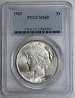 1923 D PEACE SILVER DOLLAR MS 62 + PCGS (#7251) Certified Coin  