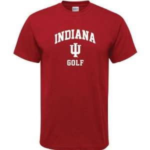  Indiana Hoosiers Cardinal Red Golf Arch T Shirt: Sports 