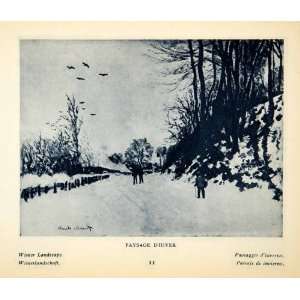  1924 Rotogravure Paysage dHiver Winter Landscape Snow 