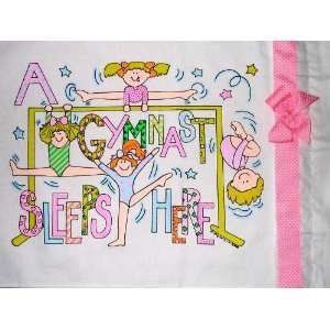   Kids GYMNAST SLEEPS HERE Gymnastic Girls Pillowcase 