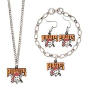  PITTSBURGH PIRATES OFFICIAL LOGO SILVER JEWELRY GIFT SET 