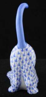   Hungary Handpainted Porcelain Blue Fishnet Cat w/Ball 5.25x4.5  