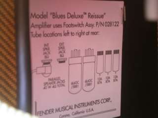 FENDER BLUES DELUXE 12 TWEED TUBE GUITAR COMBO AMPLIFIER AMP LOT #754 
