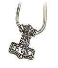 New Alchemy Gothic Pewter Bindrune Hammer Norse Thor Necklace P338