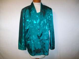 Blair Jacket & Tank Emeral green long sleeve jacket polyeter satin 