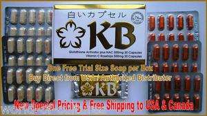   months supply KB Kyusoku Bihaku Glutathione Whitening Pills Vitamin C