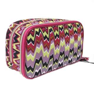   Cosmetic Box Makeup Bag Passione Travel Zipper Pouch Zig Zag  