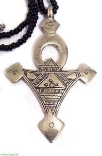 Tuareg Cross Silver Pendant Necklace African  