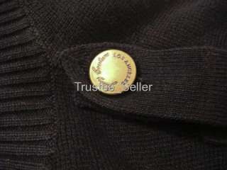 NWT JUICY COUTURE Womens Black Cozy Cashmere Military Stripe Cardican 