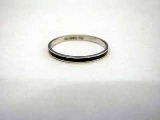 14K Na Hoku Single Black Enamel Ring Band Guard Size 8.5 8 1/2 A27417 