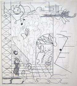 HILAIRE HILER Signed 1937 Original Crayon Drawing  