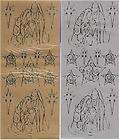 Gold embossed 2 Nativity scene / Holy Family stickers  
