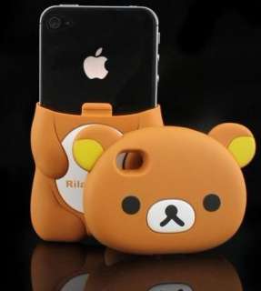 3D Brown Rilakkuma Bear Hard Case Cover for iPhone 4 4S 4G  