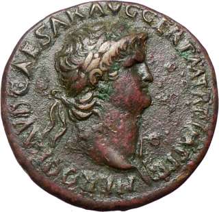   nero roman emperor 54 68 a d bronze sesterius 35mm 25 30 gm rome 65 a