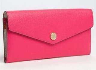 NEW MICHAEL KORS CarryAll Saffiano Wallet Lacquer Pink Orange Coin 