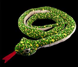 230cm lange Plüsch Schlange grün gefleckt Stofftier Zugluftstopper 