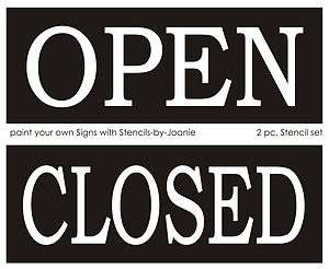 Stencils Open Closed Make your own Business Signs Shops  