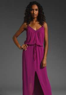 RORY BECA Keith V Neck Slit Gown in Magenta  