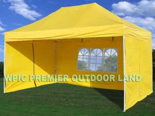10x15 Pop Up 4 Wall Canopy Party Tent Gazebo EZ Yellow  