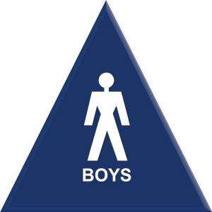 Lynch Sign Co. 12 In. Sign Blue Triangle With Boys Symbol MR 16 at The 
