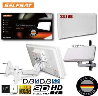 SELFSAT H30D4 SAT flach Antenne HDTV 3D H30 quad LNB 3700433800235 