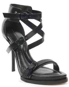 ALEXANDER WANG ~ NEW STELLA STRAPPY LEATHER HEELS IN BLACK  
