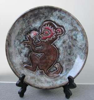 Hand Painted Chinese Porcelain Monkey Decorative Plate  