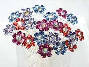 Wholesale Lot of Bridal Wedding Color Crystal Hair Pins  