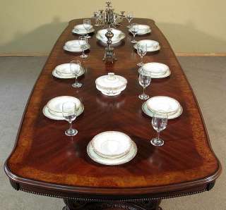   MAHOGANY Double PEDESTAL Rectangular DINING TABLE w/ Leaf 8401262
