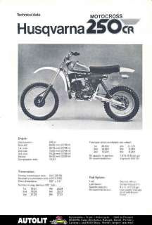 1980 Husqvarna Motocross 250 CR Motorcycle Brochure  