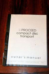 Proceed Compact Disc Transport Owners Manual *Original*  
