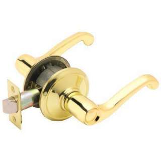   Bright Brass Hall and Closet Lever F10 V FLA 605 at The Home Depot