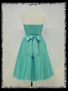 dress190 TURQUOISE BLUE STRAPLESS 50s ROSE COCKTAIL PROM PARTY EVENING 